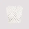 Alaïa Textured White Knit Crop Top In White