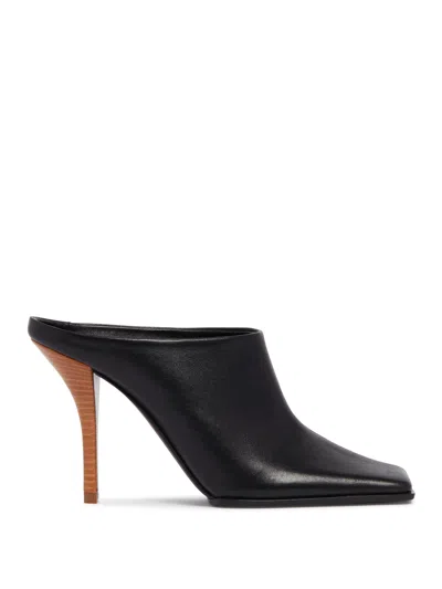 Alaïa Squared Toe Leather Mules In Multi