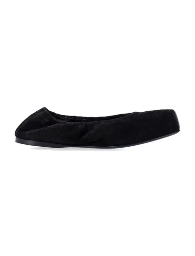 Alaïa Alaia Square-toe Suede Ballet Flats In Black