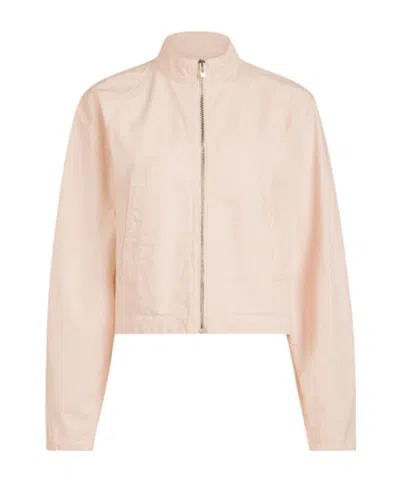 Alaïa Stand Collar Cropped Jacket In Pink