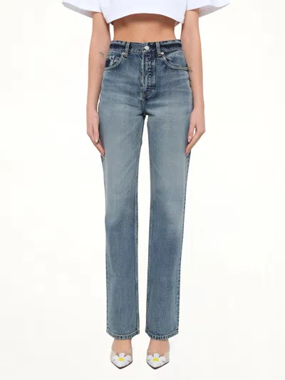 Alaïa Straight Denim Pants In Blue