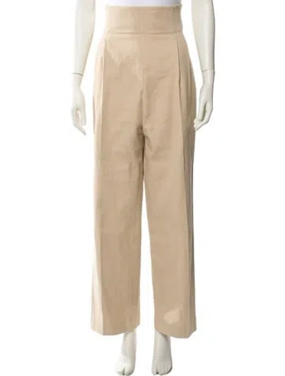 Pre-owned Alaïa Straight Leg Pants In Neutral