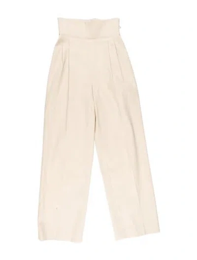 Pre-owned Alaïa Straight Leg Pants In Neutral