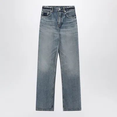 Alaïa Alaia Straightleg Denim Jeans In Dirty Wash Cotton In Blue