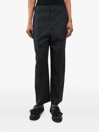 Pre-owned Alaïa Straight-leg Trousers In Gray