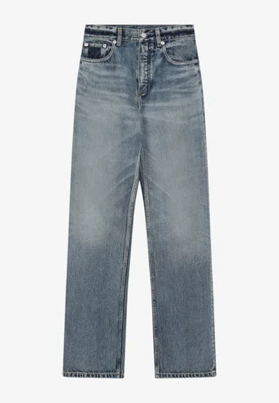 Alaïa Straight-leg Washed Jeans In Blue