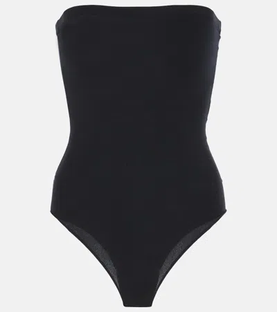 Alaïa Strapless Bustier Bodysuit In Black