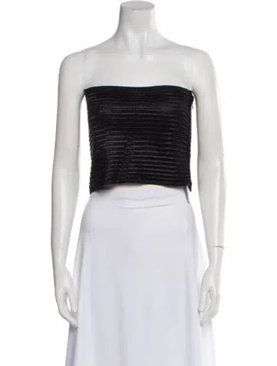 Pre-owned Alaïa Strapless Crop Top In Black