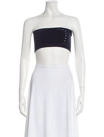 Pre-owned Alaïa Strapless Crop Top In Black