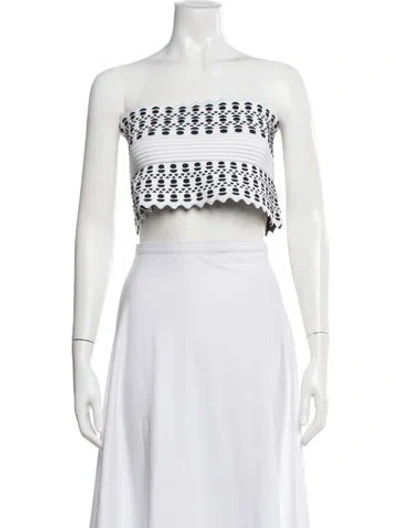 Pre-owned Alaïa Strapless Crop Top In White