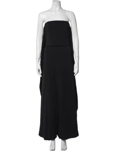 Pre-owned Alaïa Strapless Jumpsuit In Black
