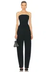 Alaïa Strapless Wool Tuexdo Jumpsuit In Noir