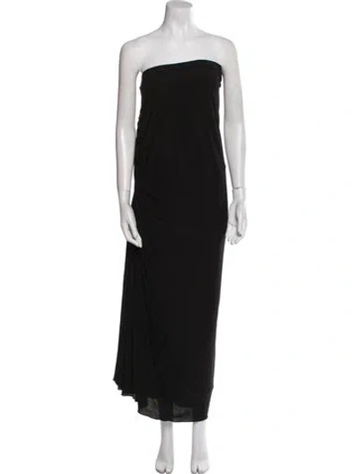 Pre-owned Alaïa Strapless Midi Length Dress In Black