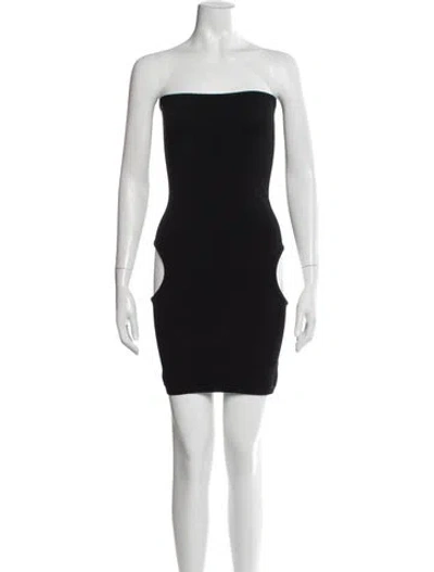 Pre-owned Alaïa Strapless Mini Dress In Black