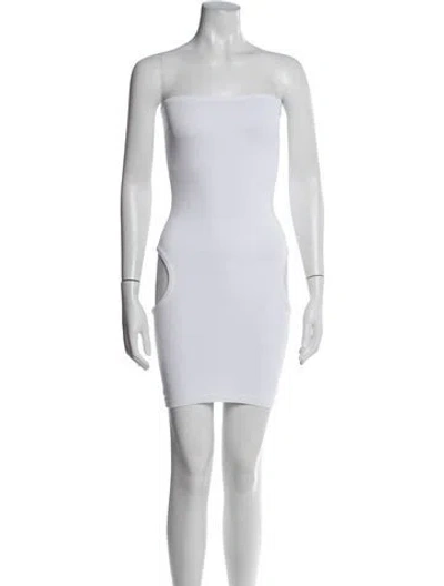 Pre-owned Alaïa Strapless Mini Dress W/ Tags In Neutral