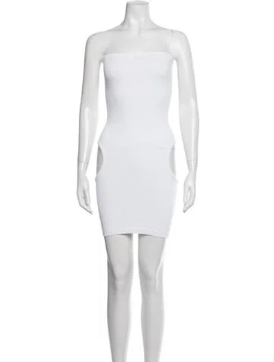 Pre-owned Alaïa Strapless Mini Dress In White