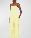 Alaïa Pleated Bustier Dress In Jaune Clair
