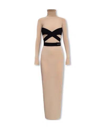 Alaïa Strapped Dress In Nude