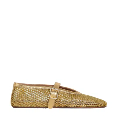 Alaïa Strass Mesh Ballerina Shoes In Nude | ModeSens