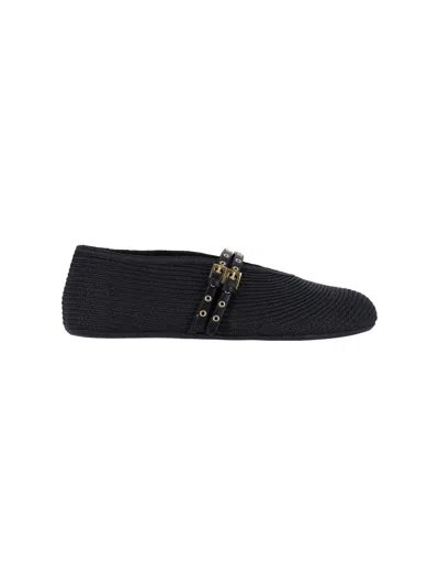 ALAÏA STRAW BALLET FLATS "FLAT"
