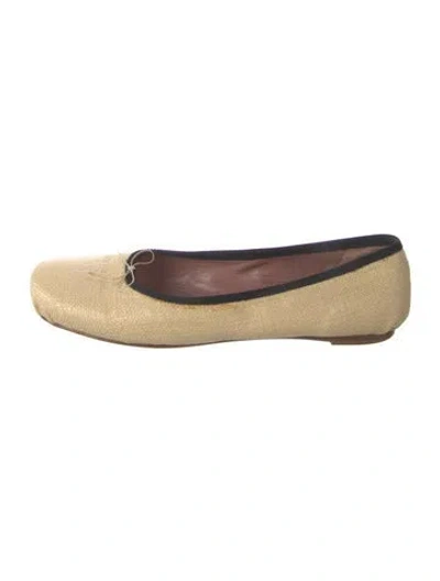 Pre-owned Alaïa Straw Ballet Flats In Neutrals