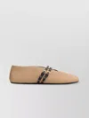 Alaïa Straw Ballerinas With Double Buckle Detail In Neutral