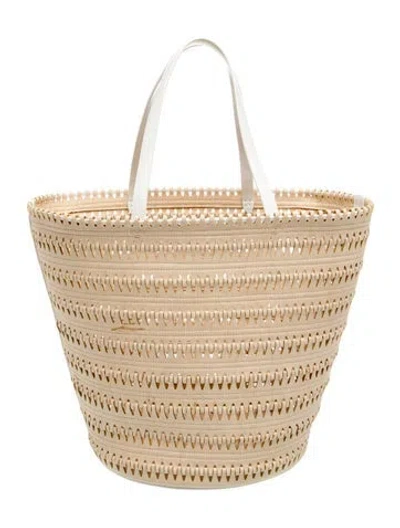 Pre-owned Alaïa Straw Tote In Neutrals