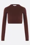 Alaïa Womens Second Skin Crop Stretch-woven Top Chocolat In Chocolat