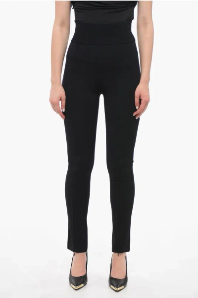 Alaïa Stretch Knit Pants With Zipped Detail In Black