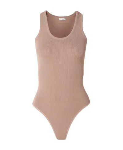 Alaïa Stretch Knitted Jumpsuit In Brown