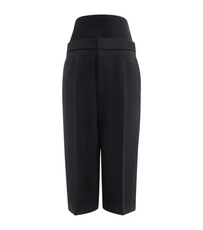Alaïa Stretch-wool Knitted-band Shorts In Black