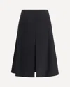 Alaïa Stretch Wool Slit Skirt In Blue