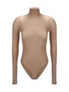 Alaïa String Bodysuit Top In Camel Clair
