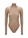 Alaïa String Bodysuit Top In Camel Clair