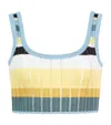 Alaïa Stripe Crop Top In Multi