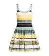 Alaïa Womens Scoop-neck Crinoline Ribbed-knit Mini Dress Multicolor Jaune In Multi