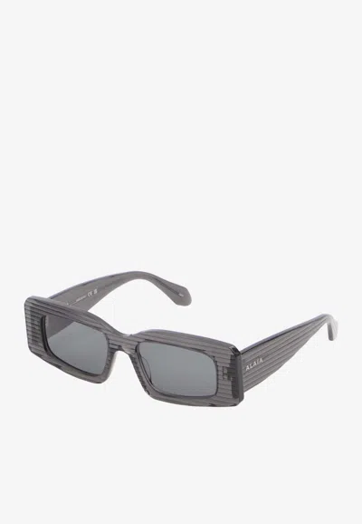 ALAÏA STRIPE RECTANGULAR SUNGLASSES