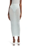Alaïa Striped Maxi Skirt In Menthe