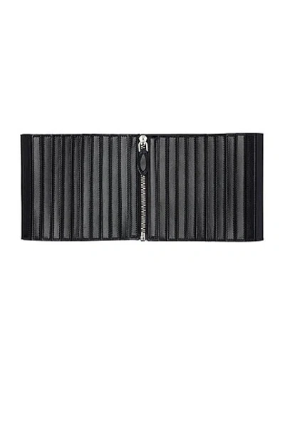 Alaïa Striped Corset Belt In Noir