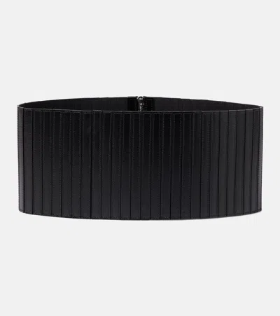 ALAÏA ALAÏA STRIPED CORSET LEATHER BELT
