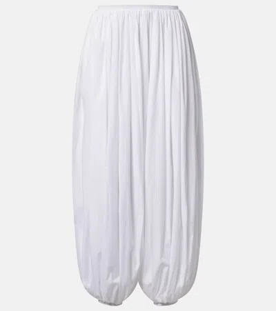 Alaïa Striped Cotton Poplin Balloon Pants In White