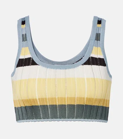 Alaïa Striped Cropped Tank Top In Multi