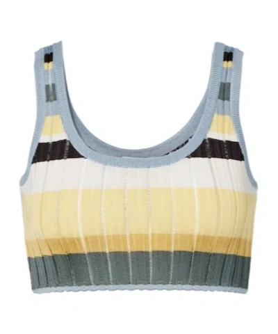 Alaïa Striped Cropped Tank Top In Multicolor