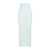 Alaïa Blue Striped Tube Midi Skirt In Green