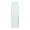 Alaïa Blue Striped Tube Midi Skirt In White