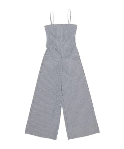 Alaïa Striped Jumpsuit In Blue