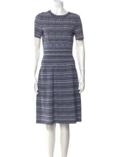 Pre-owned Alaïa Striped Knee-length Dress In Blue