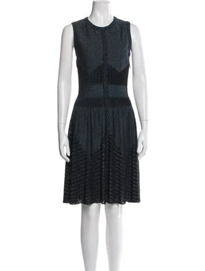 Pre-owned Alaïa Striped Knee-length Dress In Blue