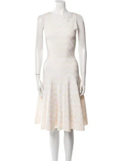 Pre-owned Alaïa Striped Knee-length Dress In Neutral