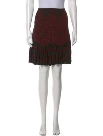 Pre-owned Alaïa Striped Knee-length Skirt In Black